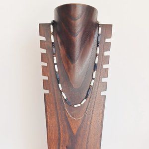 New men's 925 sterling silver with agate and hematite necklace